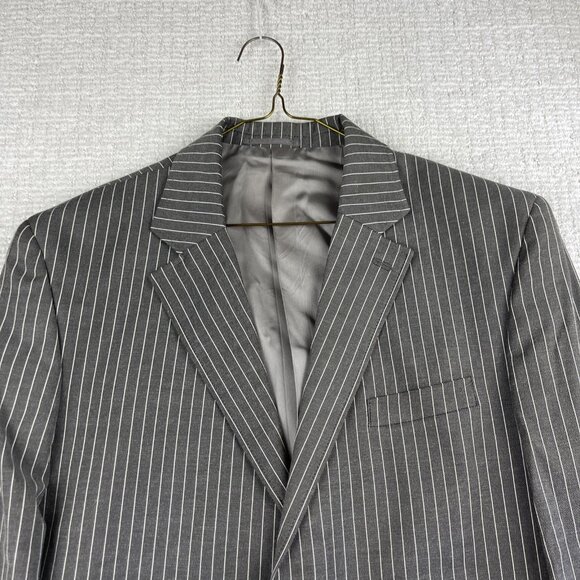 MASSIMO MODA Collezione Men's Grey White Stripped Suit Blazer Jacket Size 42R - Picture 2 of 16